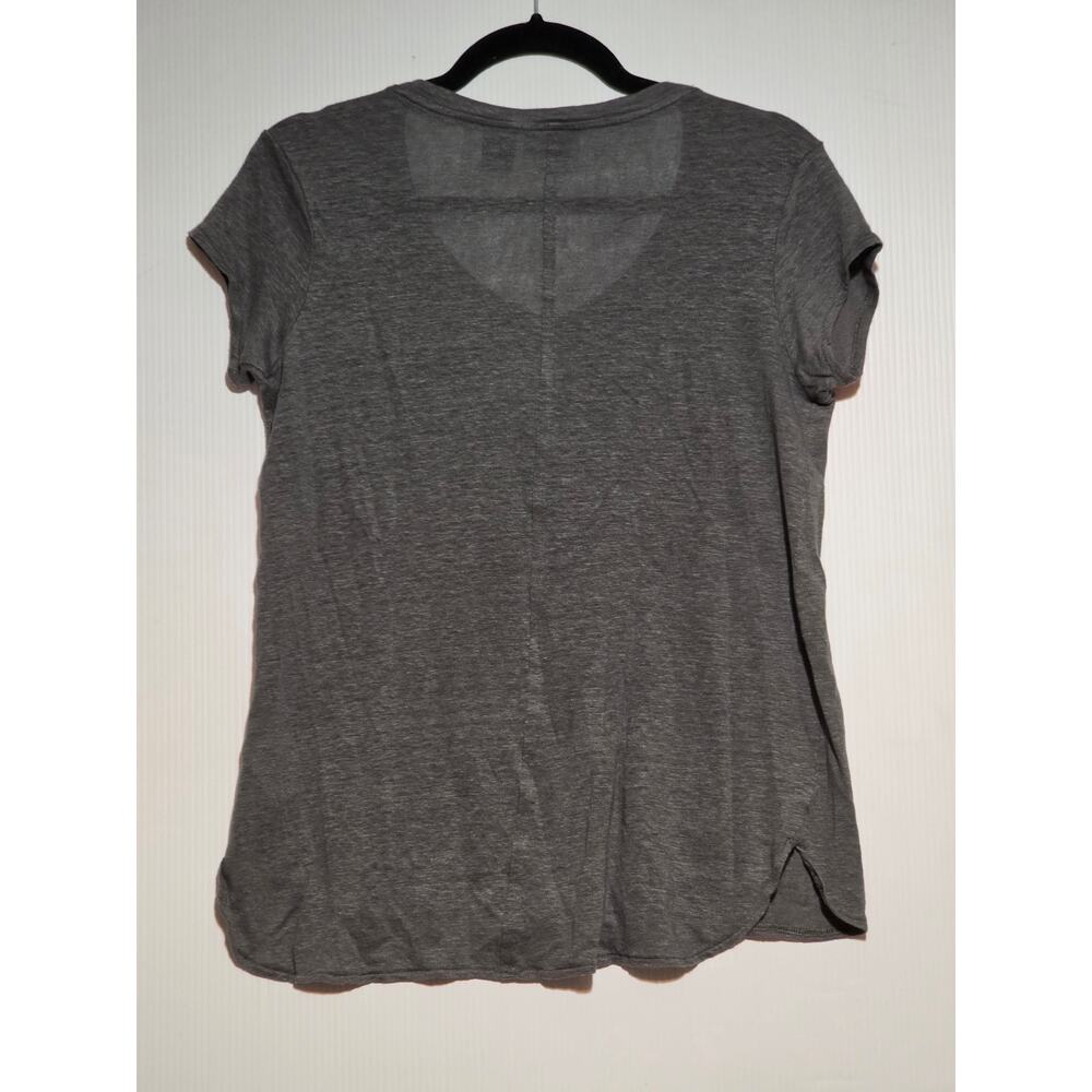S Tahari Gray 100% Linen V-Neck Tee Short Sleeve Lightweight Resort Casual - Picture 6 of 6